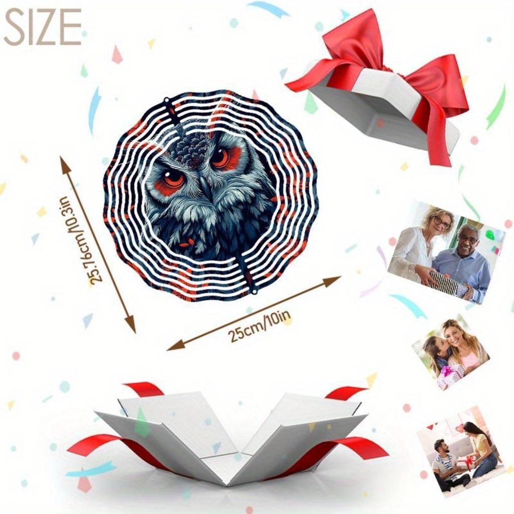 Nachtkönig Eule Windspiel Metall Gartendekoration für Terrasse Hof Außendekoration Keine Batterie erforderlich Thanksgiving Feiertagsgeschenk