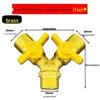 Brass Y-Type Gas Hose Three-Way Valve Connector with 4-Point Ventilation Ball Valve Switch.
