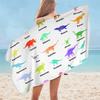 Cartoon Dinosaur Beach Towel for Bathroom Jurassic Print Travel for Kids Boys Microfiber Quick Dry Blanket Camp Swim Women Men