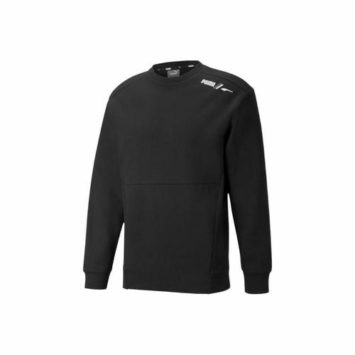 Puma Мужская однотонная толстовка с круглым вырезом черного цвета EU L
