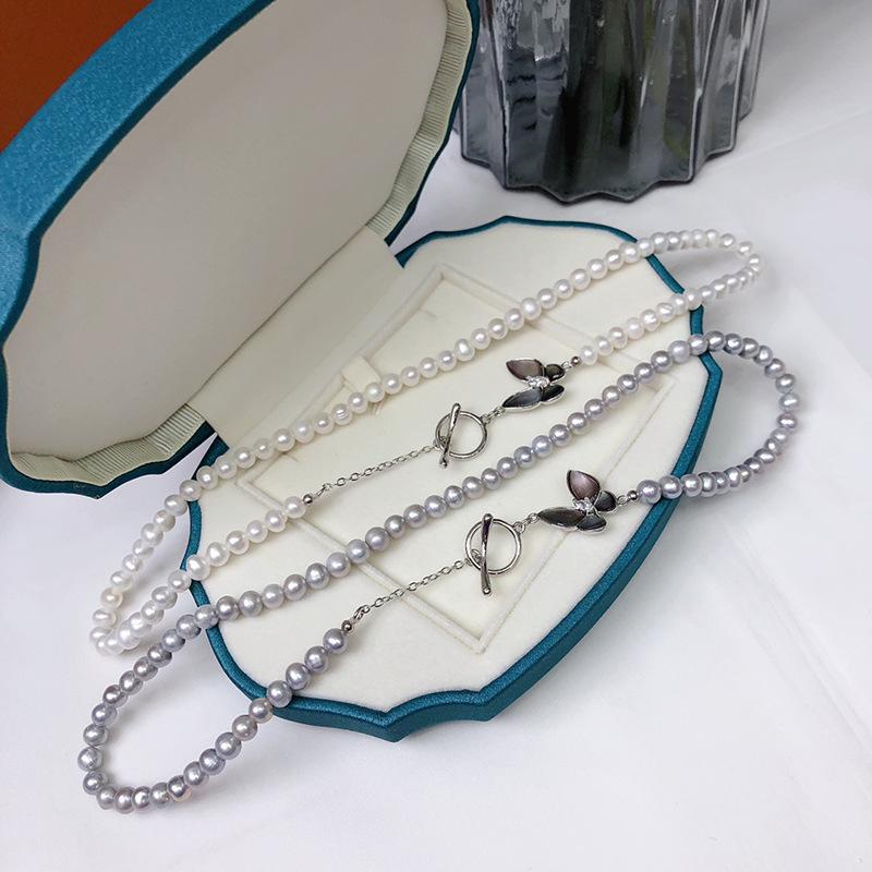 Collana clavicola con perle d'acqua dolce di lusso leggero 2024 - Design elegante e squisito per donna