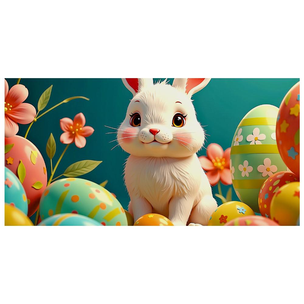 Lätt Påskdekoration Påskäggsbanderoll Påskharenbanderoll För Vårfest Dekoration Fotografering