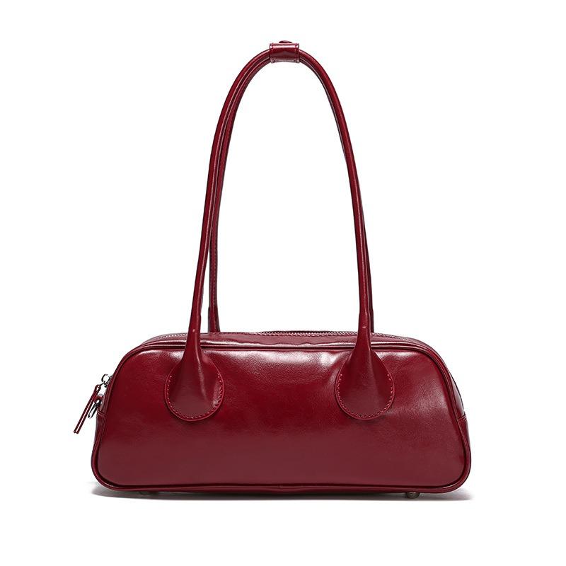 Leather women's bags, light luxury niche baguette bags, new versatile underarm bags, women's shoulder bags