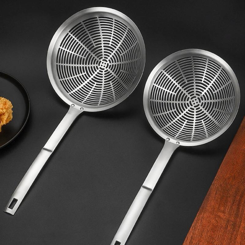 Stainless Steel Skimmer Spoon with Heat Resistant Handle Strainer Ladle Large Colander for Straining and Blanching