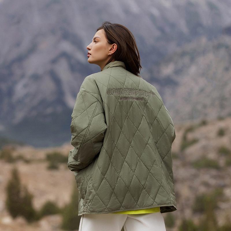 Li Ning CF Pure Color Single-Breasted Long Sleeve Cotton Jacket Unisex jackets Muddy-Olive AJMT243-2