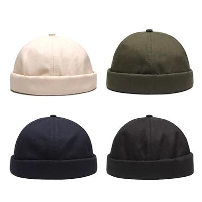 Boné de beisebol vintage sem aba de algodão, chapéu de caveira hip hop ajustável