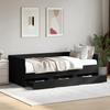 VidaXL Day Bed with Drawers, Sofa Bed with Storage, Guest Bed, Living Room Bedroom Furniture, Modern, Black 3280833