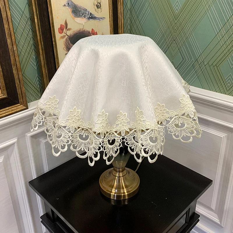 70cm European Style Table Lamp Dust Cover Fabric Tabletop Lamp Shade Embroidered Lace Dust-proof Covers Juicer Rice Cooker Cover