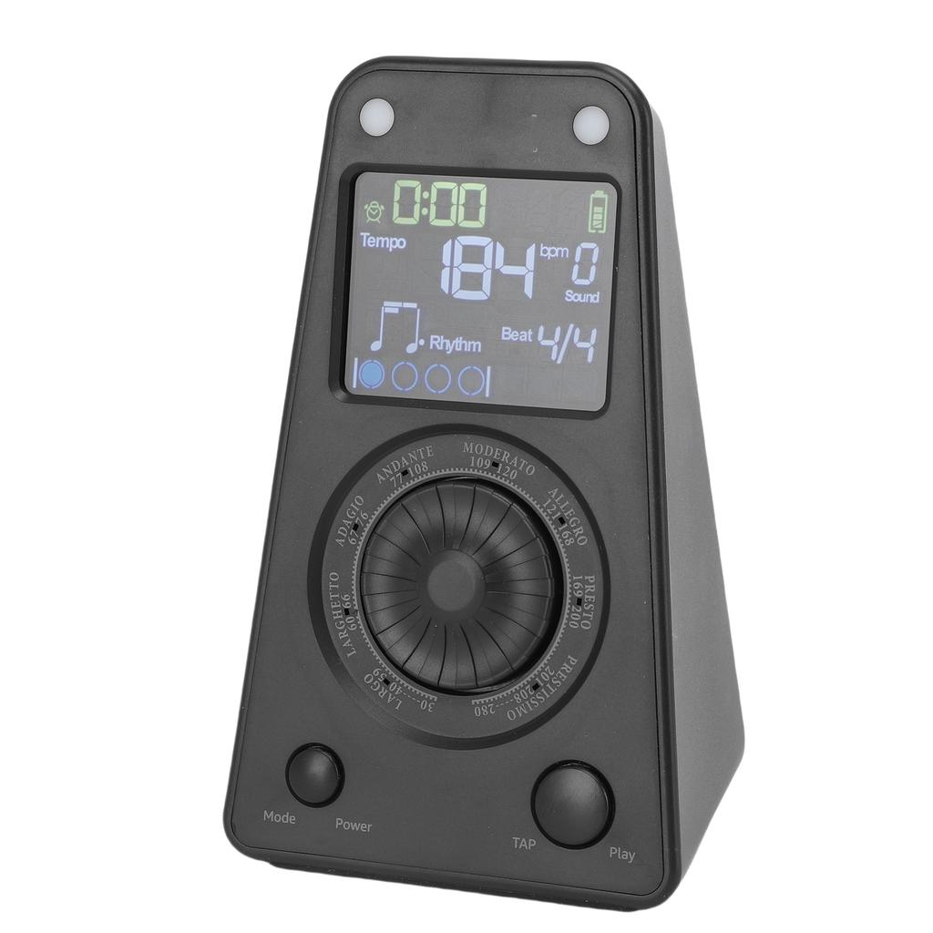 Digital Metronome 10 Tones Electronic Metronome BT Speaker for Piano Violin Ukulele Guitar Black