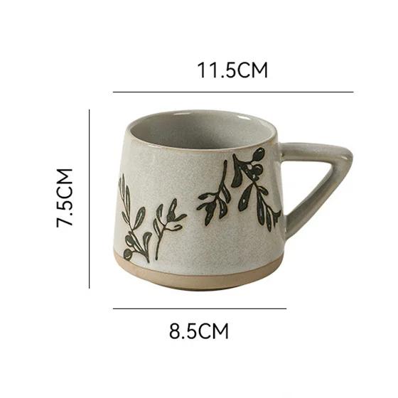Christmas Gift Retro Ceramic Mug Heat-resistant Handle Coffee Cup Elk Handmade Juice Milk Cup For Home Office Water Cup Tea Cup