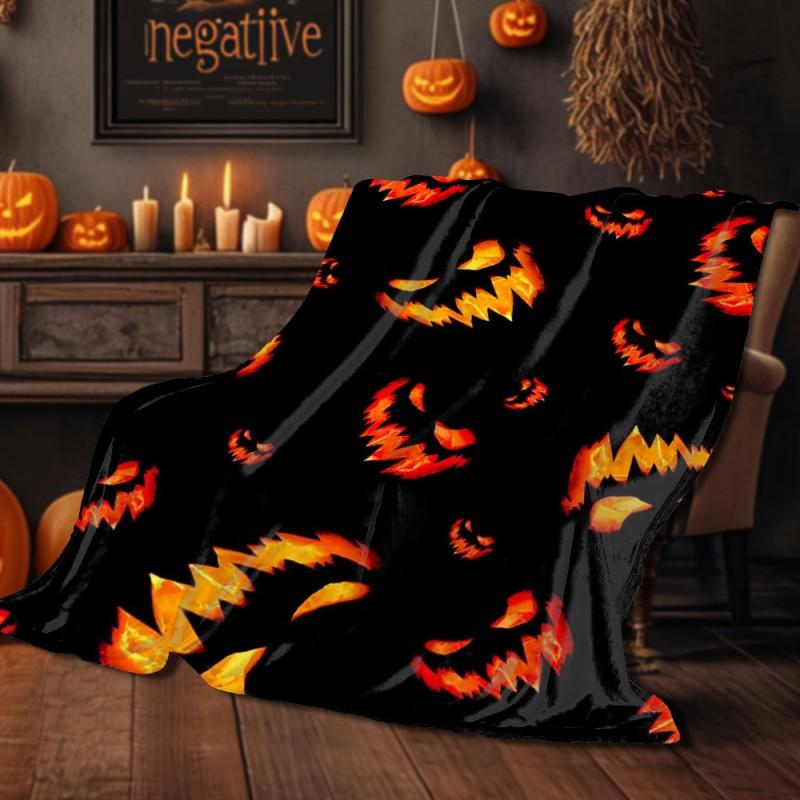Halloween Print Flannel Blanket Soft Cozy Throw Bed Sofa Plush Fleece 70x100 To 150x200cm