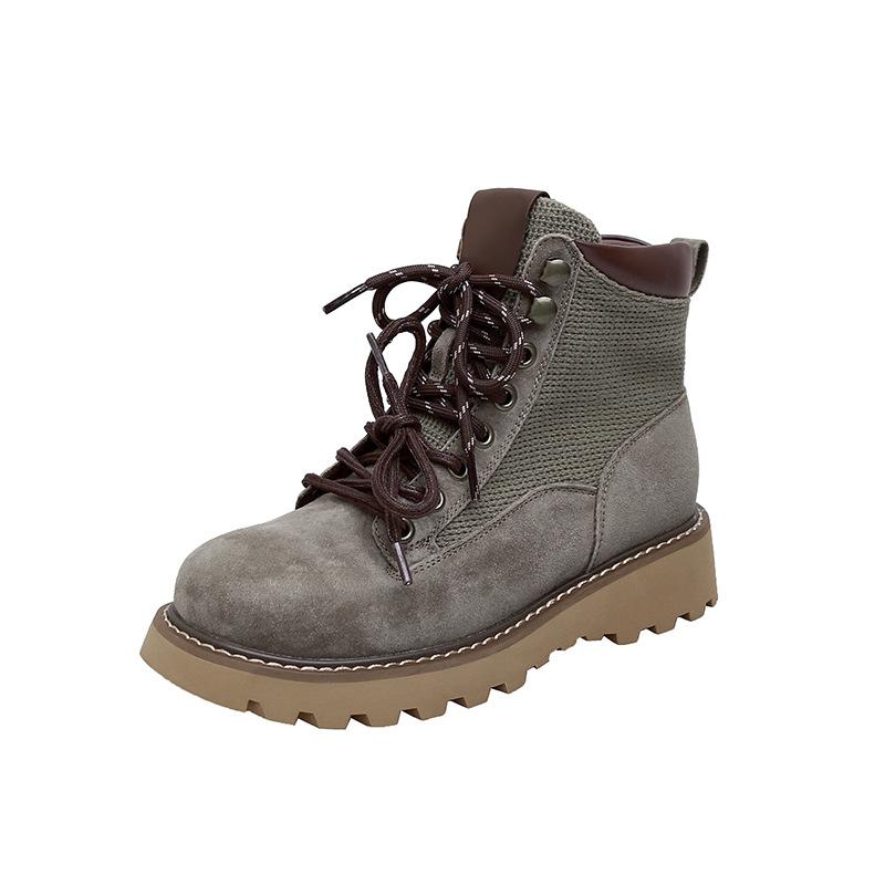 Martin boots women's new British style thick-soled versatile height-increasing short tube retro locomotive single boots women's boots