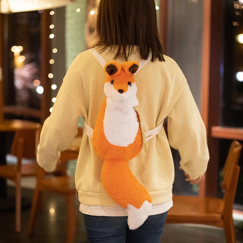 Cute Animal Little Fox Bag Plush Toy Doll Girl Messenger Bag Shoulder Bag Portable Versatile Backpack