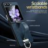 SULADA Fashion Series for Samsung Galaxy Z Flip5 5G Phone Case PU Leather+PC Wristband Kickstand Protective Cover