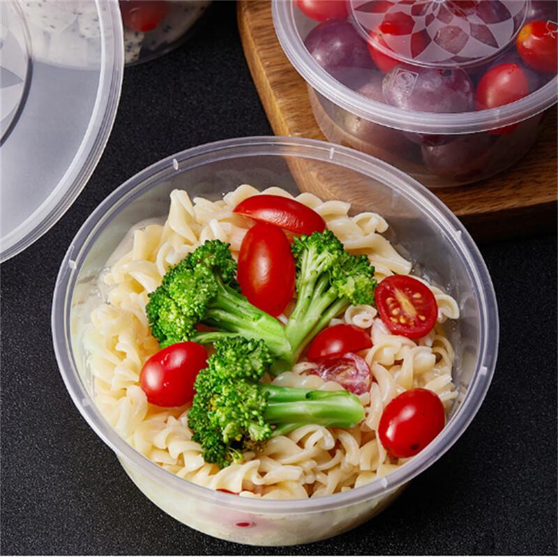 

Disposable Round Transparent Takeaway Containers with Lids, 1750ml, 180 Sets