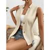 Fashion V-Neck Sleeveless Cardigan Women Suit Shirt Vest V Neck Jacket Slim Fit Office Vests Casual Solid Color Female Tank Top Elegant Clothing