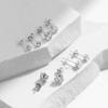 925 Sterling Silver Basic Sparkling Round Stud Earrings Classic Crown Hypoallergenic Wedding Jewelry For Women