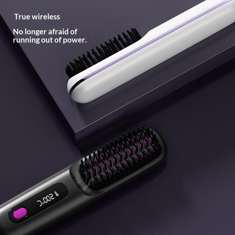 Negative Ion Cordless Hair Straightener Brush Anti-Scald Lightweight Fast Heating Hair Styler for Women Travel Gift