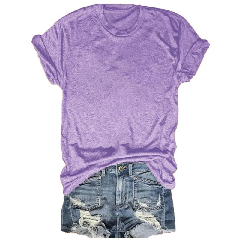 YYFS Dámská móda Ležérní Léto Jaro Jednobarevné halenky a košile s krátkým rukávem a výstřihem do O