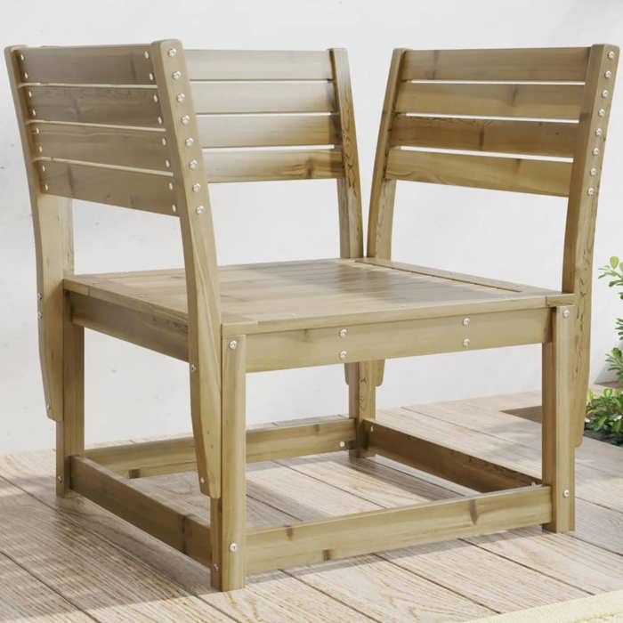 VidaXL Garden Chair, Patio Seat with Armrests and Backrest, Modular Outdoor Terrace Living Room Armchair, Wood of 844678