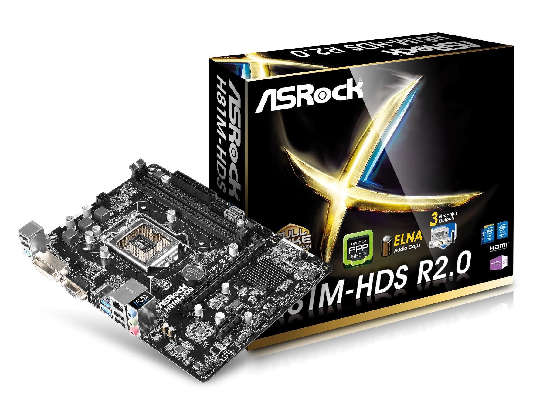 

ASRock Motherboard Micro ATX DDR3 1066 LGA 1150 H81M-HDS R2.0