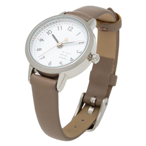 Fieldwork Women's Analog Watch with Leather Strap, Gray, Easy to Read, Concealed, JN008-5