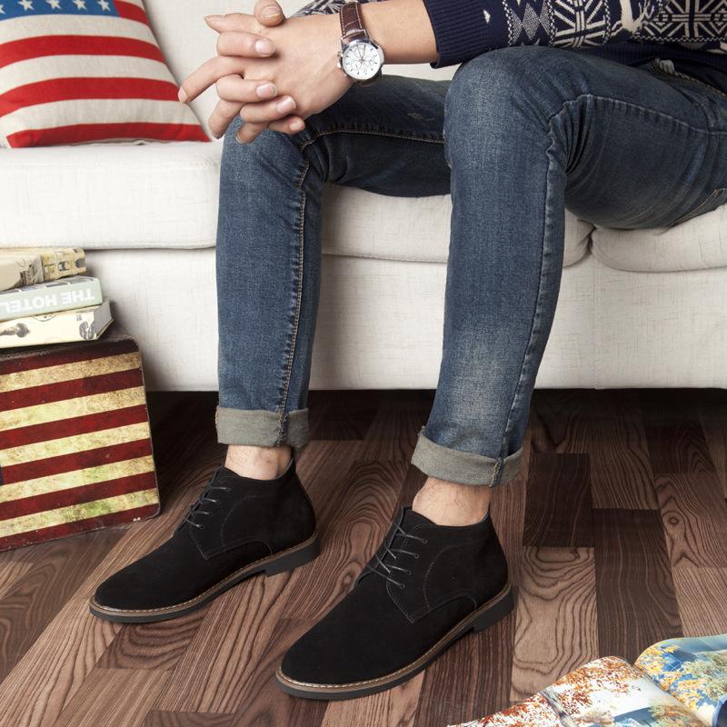 Fashion Brand Faux Suede Leather Men's Boots Men Business Casual leather Shoes Autumn Winter Fashion Oxford Shoes For Men 698