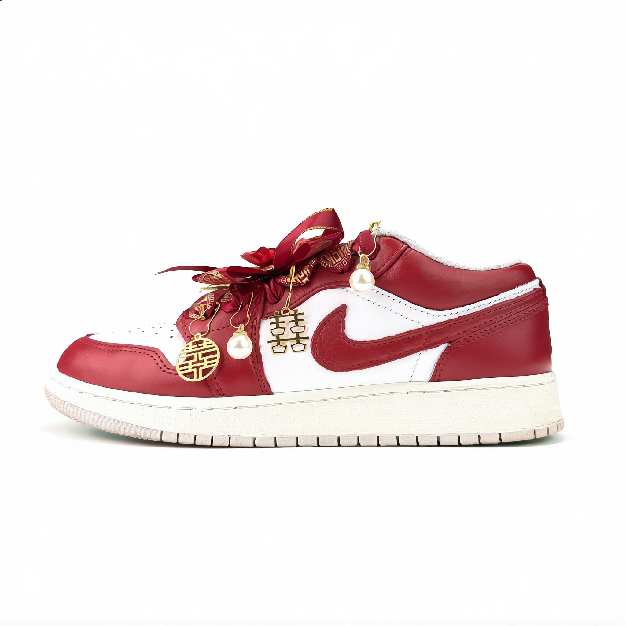 

Jordan Air Jordan 1 Wedding Gift Vintage Basketball Shoes Unisex Red FQ7687-300(Team801-)