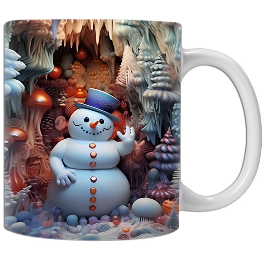 Christmas snowman ceramic coffee mug tea cup