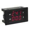 LED Digital Display AC 100.300V Voltmeter 0-100A Meter(Red Red)