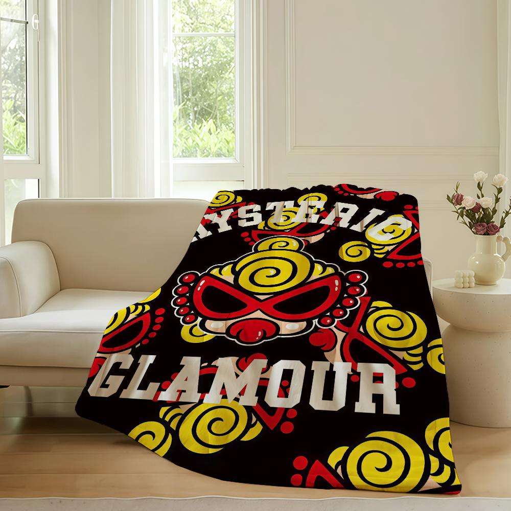 Fashion print H Hysteric M Mini Blanket For Sofa Office Bed Plane Travel Sleep Read Relax Camping Soft And Warm