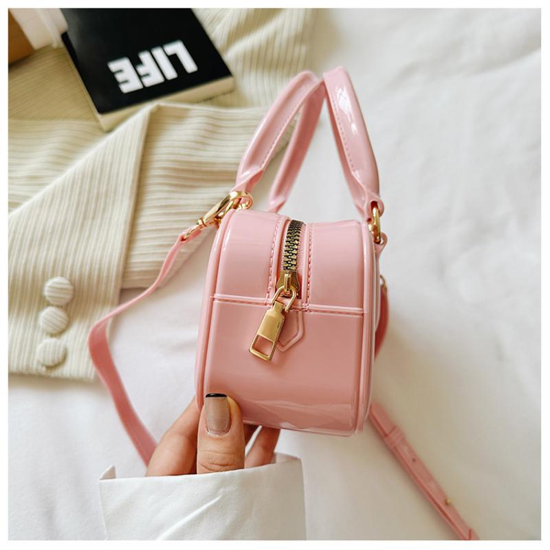 Solid Color Jelly Hobos Handbag Casual Dirty Resistant Crossbody Bag Pvc Waterproof Crossbody Satchel Cosmetic Storage Bag