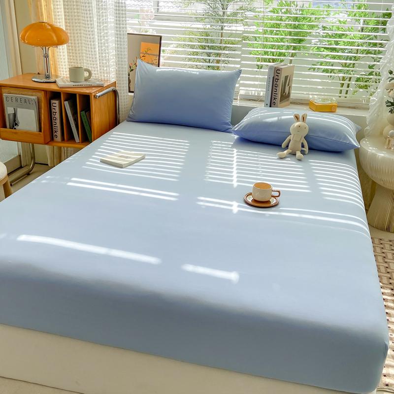 Cearceaf de pat, din bumbac moale, cu benzi elastice, culoare uni, huse de saltea antiderapante, cearceaf pentru pat dublu king-size 140/160/200