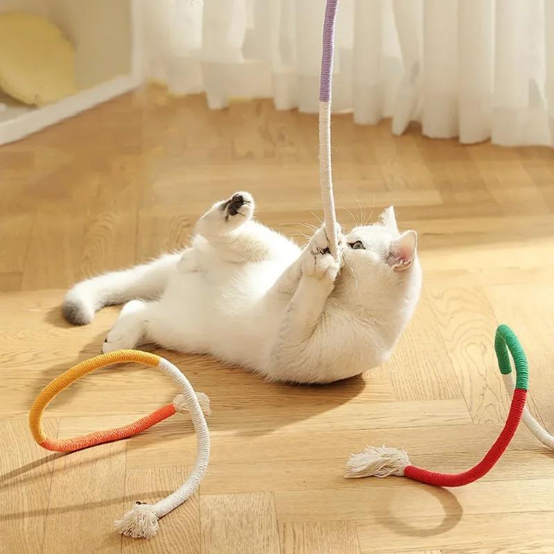1Pcs Cat Toys Interactive Molar Cotton Rope Toys Silvervine Cat Teaser Toy Clean Mouth Kitten Play Toy Pet Supplies Accessories
