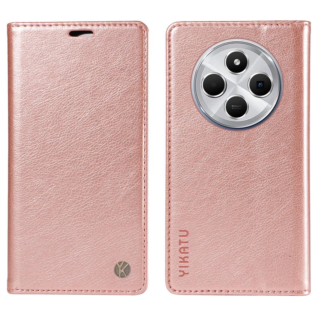 YIKATU YK-006 For Xiaomi Poco C75 4G/Redmi 14R 5G/14C 4G Case Wallet Litchi Grain Leather Phone Cover Magnetic Auto-Absorbed