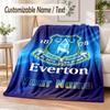 Custom Text Flannel Blanket Everton FC Print Warm Cozy Blanket Home Sofa Bedding
