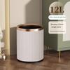 Quality Double Layer Leather Trash Can Metal Beautiful Waste Paper PU Basket Storage Bin for Bathroom  Bed Room