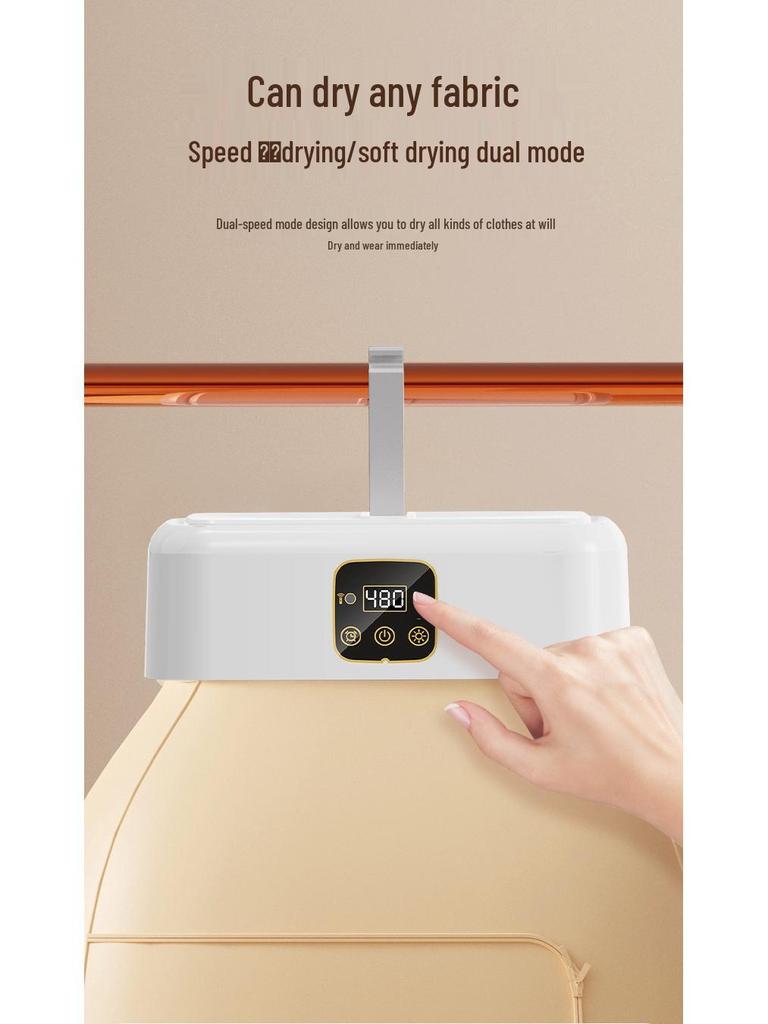 Compact Foldable Clothes Dryer for Baby and Dorm Use with Display Screen