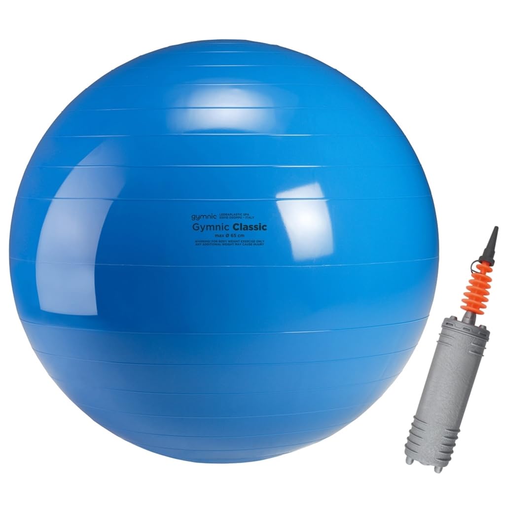 

GYMNIC 65 Blue Double Action Hand [2-Piece Set] (Balance Ball, Pump) -Authentic синий