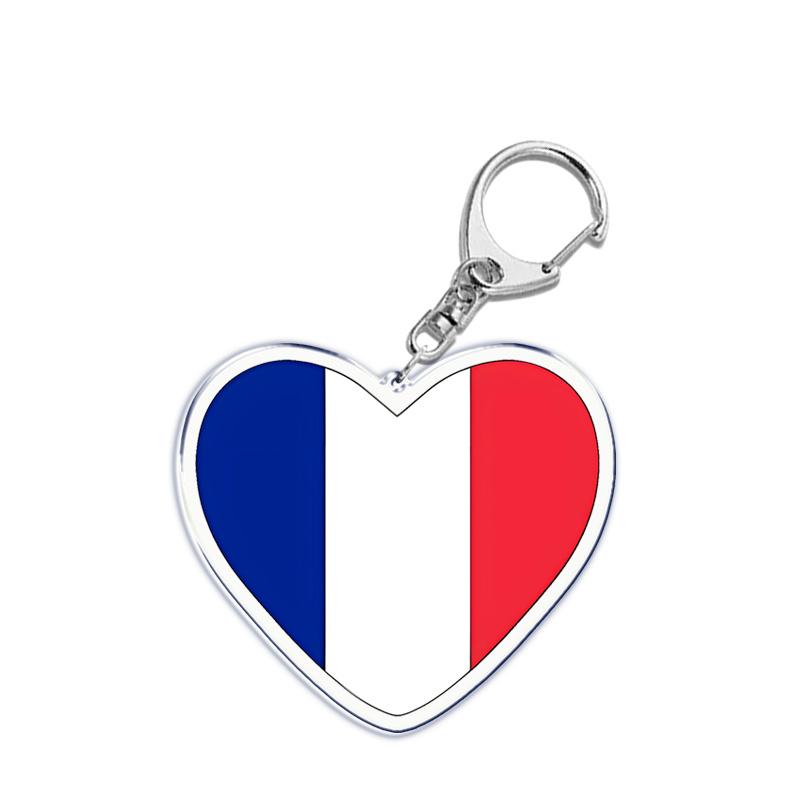 France Scotland Germany Country Love Heart Keychains Ring for Accessories Bag Pendant Key Chain Llaveros Ewelry Fans Gifts