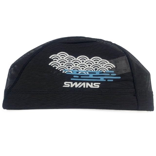 

SWANS Mesh Cap Japanese Pattern SWANS Swimming Cap Swim Cap Swimming Cap SA6WA SA-6 (Black BK, L)