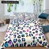 Pink Leopard King Queen Duvet Cover Girly Glitter Bedding Set Cheetah Skin Pattern Quilt Cover 2/3pcs Polyester Comforter Cover