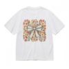 Women's Breathable Classic T-Shirt Colorful Petals and Greeting Design Tee