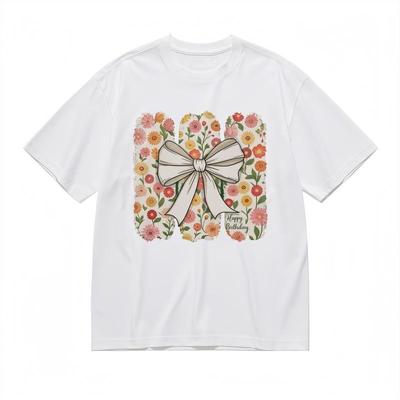 Herrenmode Atmungsaktives Klassisches T-Shirt Bunte Blütenblätter und Grußdesign T-Shirt