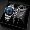 Men'S Watch Men'S Suit Fashion High Sense 3-Piece Set Glass Quartz Watch Calendar Watch Men'S