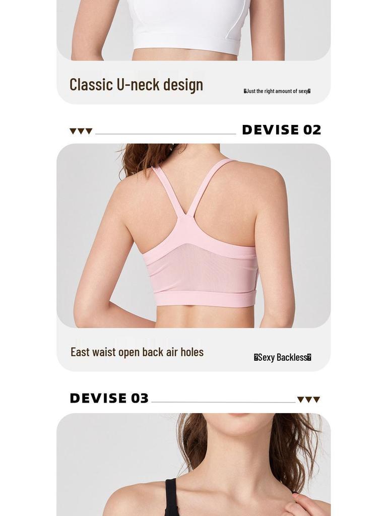 Cross-Strap Shockproof Sports Bra with Integrated Cup - Breathable, High-Intensity Performance Yoga Wear