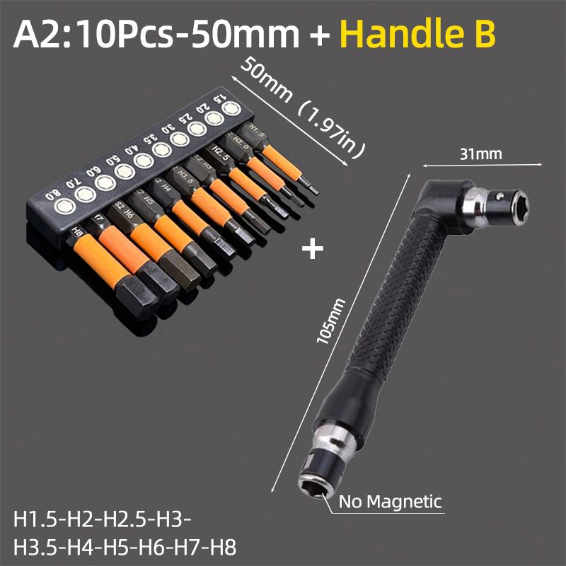 50/100mm Sechskant Schraubendreher Bit Set Metrisch Zoll Magnetisch S2 1/4" Sechskant Inbusschlüssel Bohrer Ratsche Handwerkzeuge