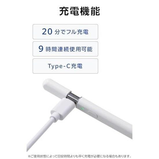 Elecom Touch Pen Compatible iPad 7 8 9 10 Pro 11 12.9 13 Inches Air 3 4 5 1113 Mini 6 iPad-specific Pencil Fast Charging Palm Rejection Tilt Detection