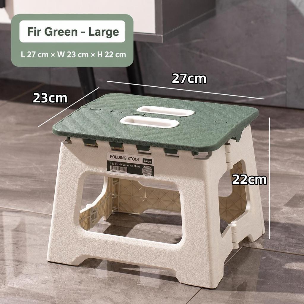 Folding Step Stool, High Load-Bearing 300lb Non-Slip Portable Stool, Space Saving Thickened Plastic Mini Chair for Kitchen Bathroom Camping Fishing
