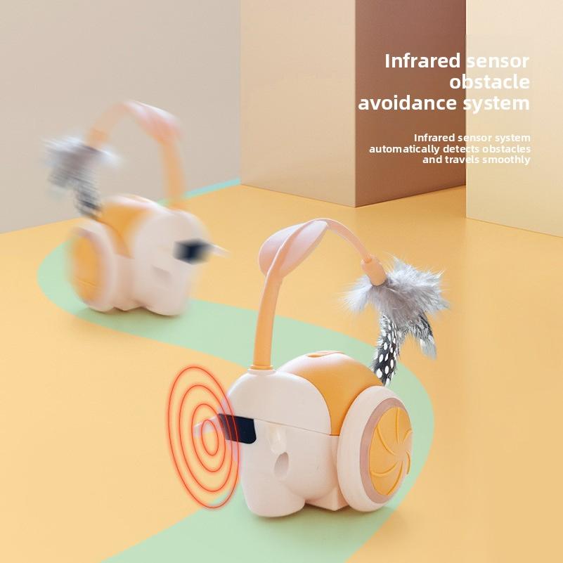 Pet toy for cats, a special boredom-relief gadget, remote-controlled smart automatic obstacle-avoiding electric cat teaser car